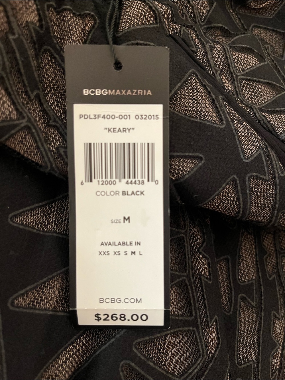 BCBGMaxAzria Black and Taupe High-Low Geometric Skirt - Picture 5 of 6